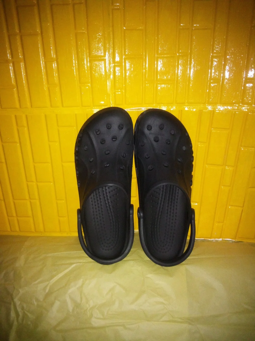 CROCS Black Classic Clog Worn
